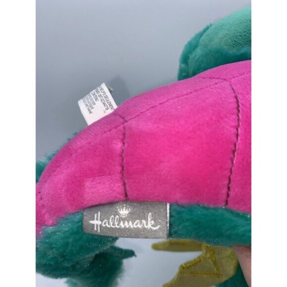 Hallmark Misty The Dragon Plush Stuffed Animal Green Pink Yellow Horns 11 inches - Picture 6 of 12